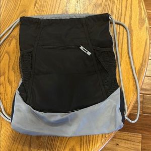 Gray and black bag